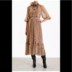 ZIMMERMANN Espionage High Neck Dress Animal Print